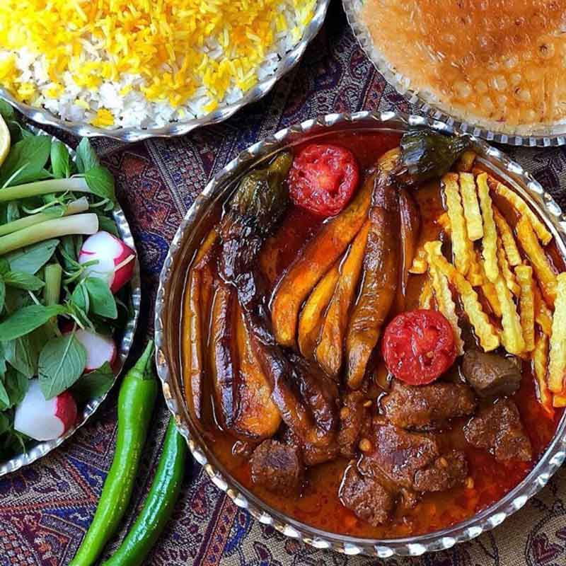 تزیین خورشت بادمجان