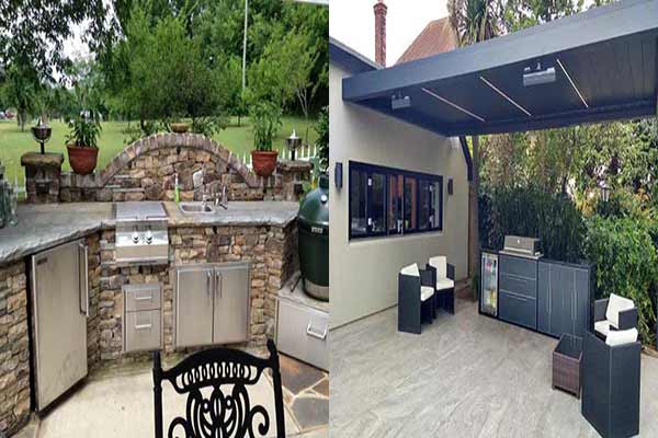 مدل آشپزخانه باز در طبیعت با ایده های شیک ساده و لاکچری