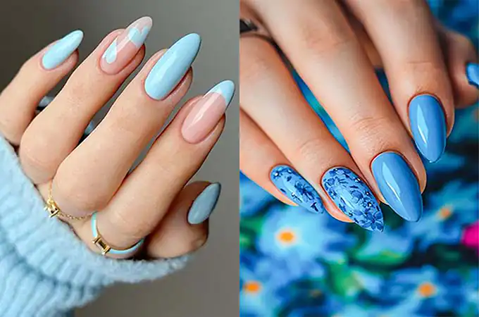 مدل ناخن ابی اسمانی + نمونه های مدل ناخن با رنگ های فوق العاده خاص