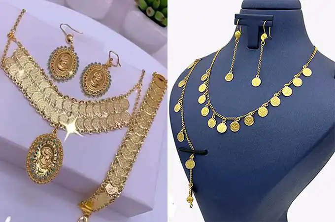 مدل سرویس طلا با سکه + نمونه های خاص از سرویس طلا با سکه با جلوه خاص