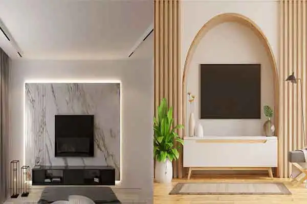 جدیدترین مدل دکوراسیون پشت تلویزیون + شیک ترین دکوراسیون تلوزیون های بزرگ برای خانه های مدرن